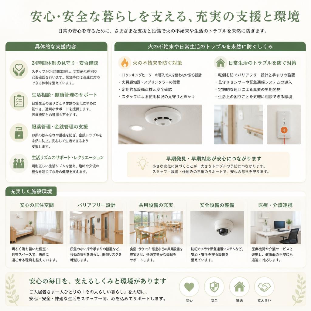 老人ホームでの充実した支援体制