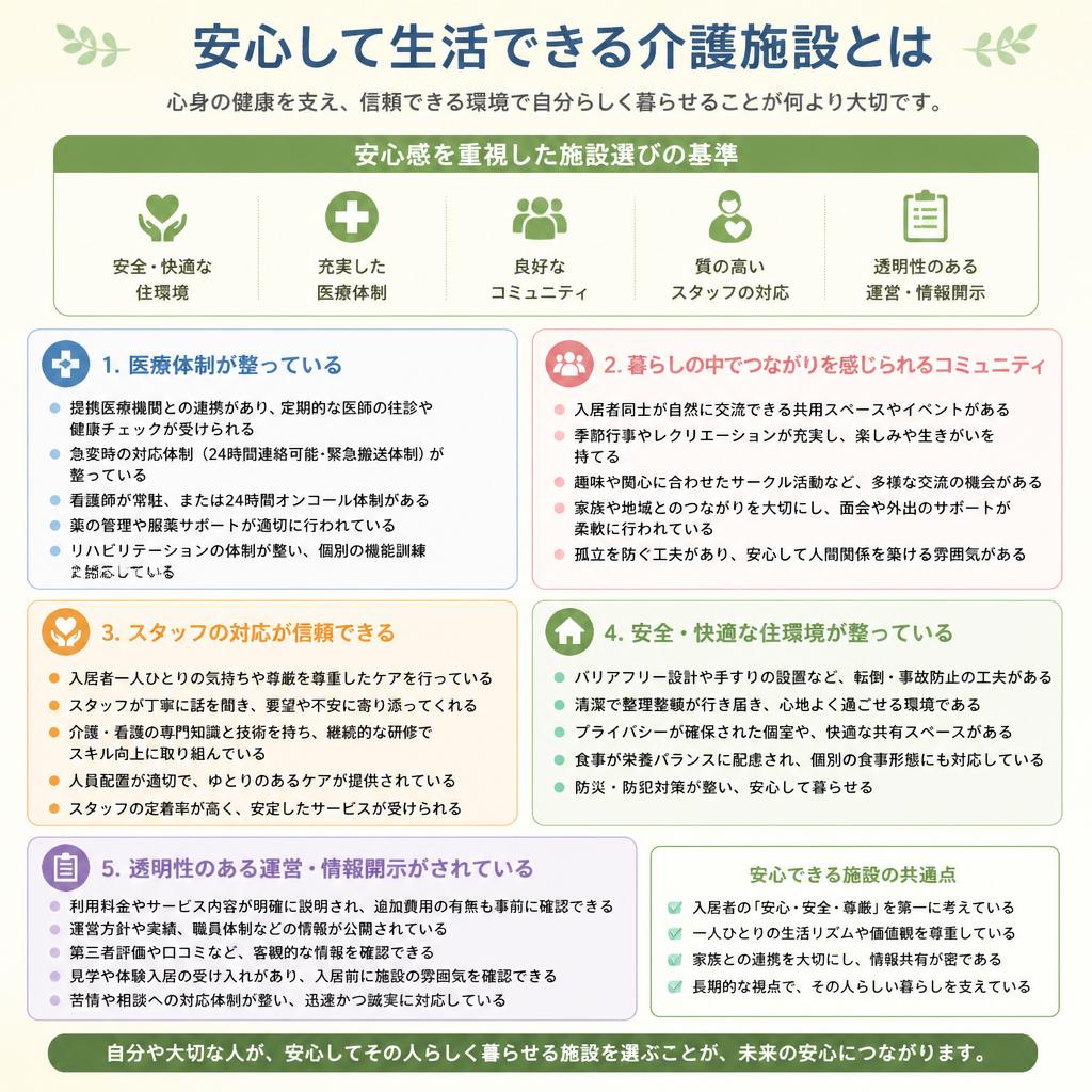 安心できる施設とは？